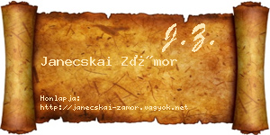 Janecskai Zámor névjegykártya